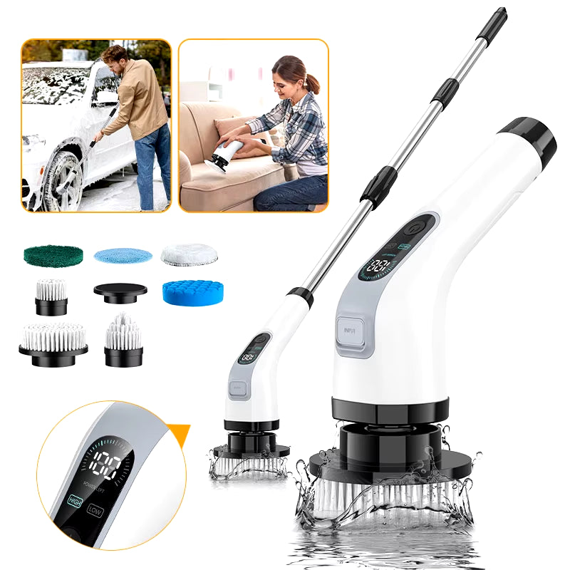 Electric Cleaning Brush Cordless Handheld Shower Scrubber Spin Cleaner Multifunctional Cleaner with 7PCS Heads Bathroom Kitchen